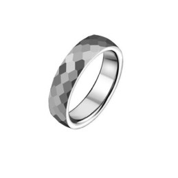 Bague En Tungstène Et Céramique De Haute Qualité Pour Amoureux, Motif Filet De Football