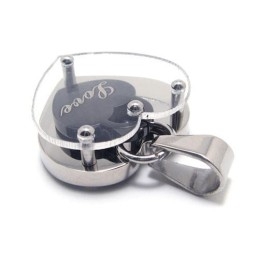 Pendentif En Titane Tendance « Cœur Dans Cœur » - Chaîne Gratuite