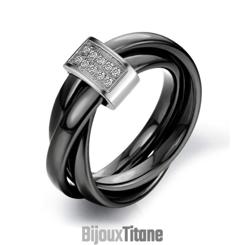 Bague En Céramique Tungstène Noire Avec Strass, De Renommée Mondiale Bague En Céramique Tungstène Noire Avec Strass, De Renommée Mondiale