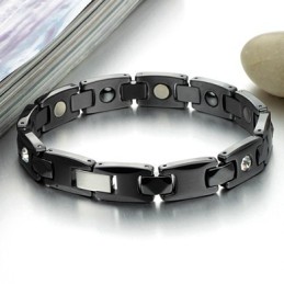 Bracelet En Céramique Tungstène Noir De Haute Qualité Pour Amoureux Avec Strass