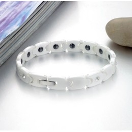 Bracelet En Céramique Tungstène Blanc Avec Strass, Qualité Et Quantité Garanties