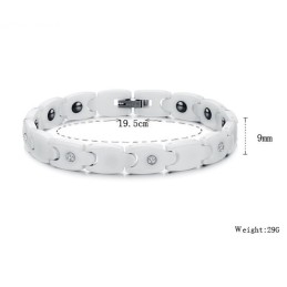 Bracelet En Céramique Tungstène Blanc Avec Strass, Qualité Et Quantité Garanties