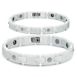 Bracelet En Céramique Tungstène Blanc De Haute Qualité Pour Amoureux Avec Strass