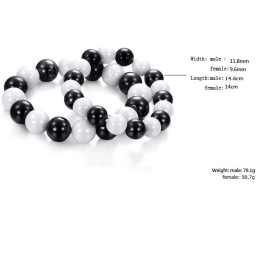 Bracelet En Céramique Tungstène Noir Et Blanc De Haute Qualité Pour Les Amoureux
