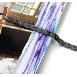 Bracelet En Céramique Tungstène Noir De Haute Qualité Avec Strass