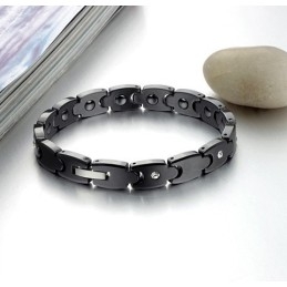 Bracelet En Céramique Tungstène Noir De Haute Qualité Avec Strass