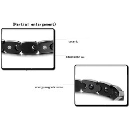 Bracelet En Céramique Tungstène Noir De Haute Qualité Avec Strass