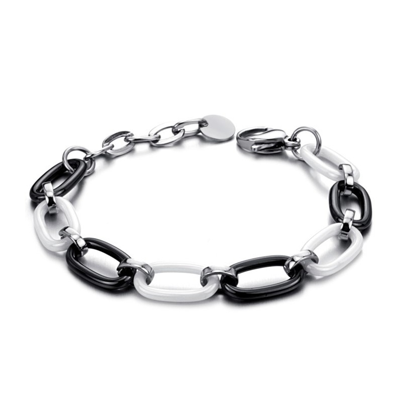 Bracelet En Céramique Tungstène Noir Et Blanc De Haute Qualité Pour Femme Bracelet En Céramique Tungstène Noir Et Blanc De Haute Qualité Pour Femme