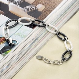 Bracelet En Céramique Tungstène Noir Et Blanc De Haute Qualité Pour Femme