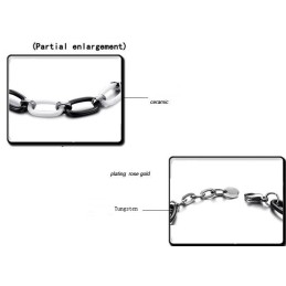 Bracelet En Céramique Tungstène Noir Et Blanc De Haute Qualité Pour Femme