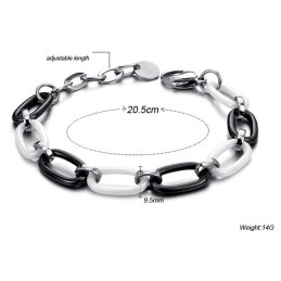 Bracelet En Céramique Tungstène Noir Et Blanc De Haute Qualité Pour Femme