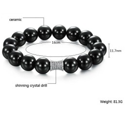 Bracelet En Céramique Tungstène Noir De Renommée Mondiale