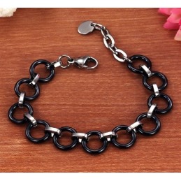 Bracelet En Céramique Tungstène Noir Pour Femme De Renommée Mondiale