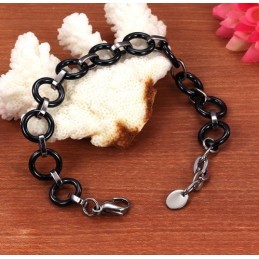 Bracelet En Céramique Tungstène Noir Pour Femme De Renommée Mondiale