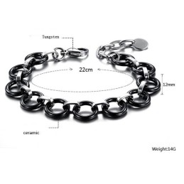 Bracelet En Céramique Tungstène Noir Pour Femme De Renommée Mondiale