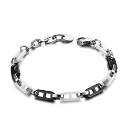 Bracelet En Céramique Tungstène Noir Et Blanc De Haute Qualité Pour Femme