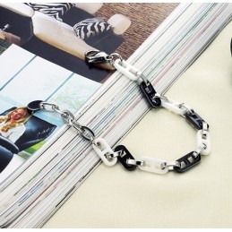 Bracelet En Céramique Tungstène Noir Et Blanc De Haute Qualité Pour Femme
