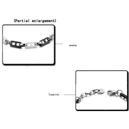 Bracelet En Céramique Tungstène Noir Et Blanc De Haute Qualité Pour Femme