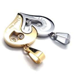 Pendentifs En Titane Avec Inscription « Je T'Aime » - Chaîne Gratuite