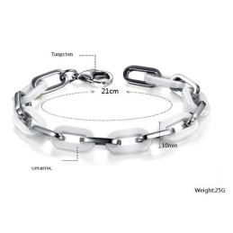 Bracelet En Céramique Tungstène Blanc Pour Femme D'Excellente Qualité