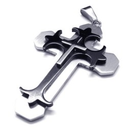 Pendentif Croix En Titane Tendance Pour Homme - Chaîne Gratuite