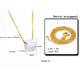 Collier En Céramique Tungstène Blanc Pour Femme De Qualité Supérieure