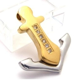 Pendentif Ancre En Titane - Chaîne Gratuite