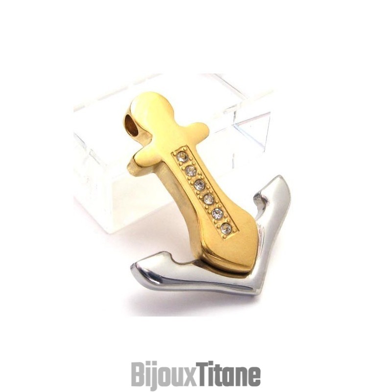 Pendentif Ancre En Titane - Chaîne Gratuite Pendentif Ancre En Titane - Chaîne Gratuite