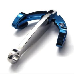 Pendentif Ancre Bleue Tendance En Titane - Chaîne Gratuite