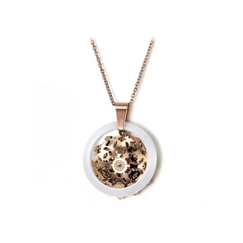 Collier En Céramique Tungstène Plaqué Or Rose De Qualité Fiable Collier En Céramique Tungstène Plaqué Or Rose De Qualité Fiable