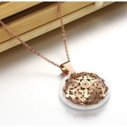 Collier En Céramique Tungstène Plaqué Or Rose De Qualité Fiable