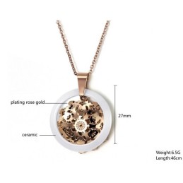Collier En Céramique Tungstène Plaqué Or Rose De Qualité Fiable