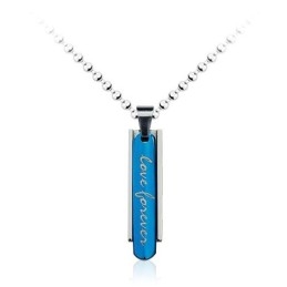 Pendentif Tendance En Titane Bleu Pour Homme - Chaîne Offerte