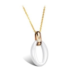 Collier En Céramique Tungstène Blanc Pour Femme, Grande Variété