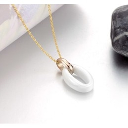 Collier En Céramique Tungstène Blanc Pour Femme, Grande Variété