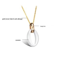 Collier En Céramique Tungstène Blanc Pour Femme, Grande Variété