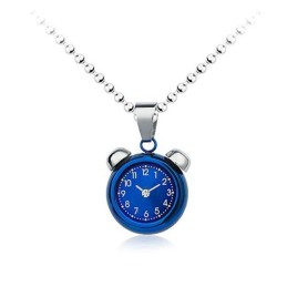 Pendentif Réveil Bleu Pour Homme, Style Titane, Chaîne Offerte