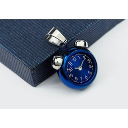 Pendentif Réveil Bleu Pour Homme, Style Titane, Chaîne Offerte