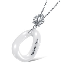 Collier En Céramique Tungstène De Haute Qualité Pour Femme Avec Police O