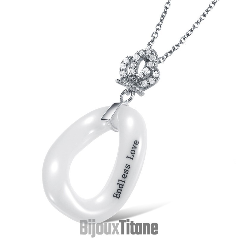 Collier En Céramique Tungstène De Haute Qualité Pour Femme Avec Police O Collier En Céramique Tungstène De Haute Qualité Pour Femme Avec Police O