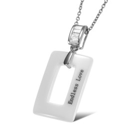Collier En Céramique Tungstène Concis Pour Femme De Haute Qualité
