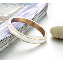 Bracelet Jonc En Céramique Tungstène Blanc À Larges Variétés