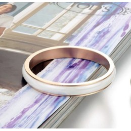 Bracelet Jonc En Céramique Tungstène Blanc À Larges Variétés