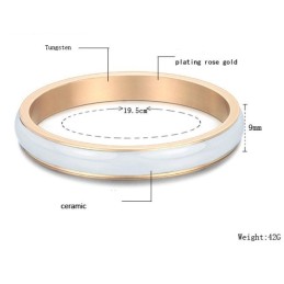 Bracelet Jonc En Céramique Tungstène Blanc À Larges Variétés