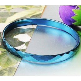 Bracelet Jonc En Céramique Tungstène Bleu De Qualité Stable