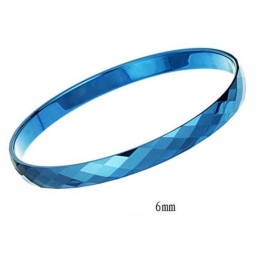 Bracelet Jonc En Céramique Tungstène Bleu De Qualité Stable