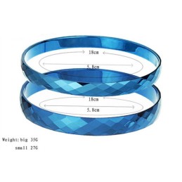 Bracelet Jonc En Céramique Tungstène Bleu De Qualité Stable