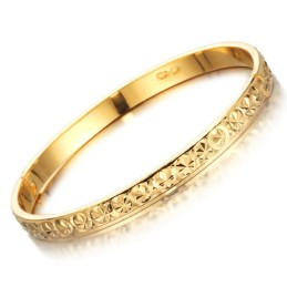 Bracelet Jonc Plaqué Or 18 Carats Pour Femme De Renommée Mondiale