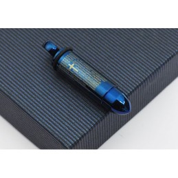 Pendentif Bullet En Titane Bleu Cool Pour Homme - Chaîne Offerte