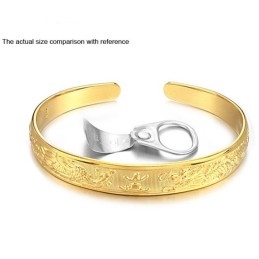 Bracelet Jonc Plaqué Or 18 Carats Pour Femme De Haute Qualité